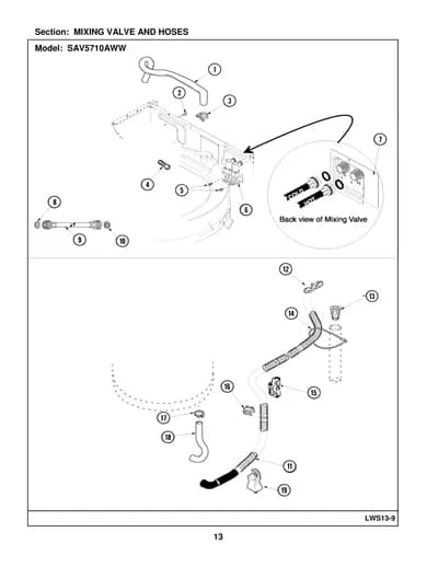 MIXING VALVE AND HOSES