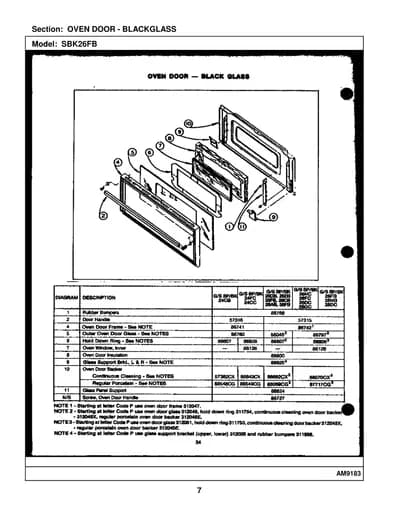 OVEN DOOR - BLACKGLASS