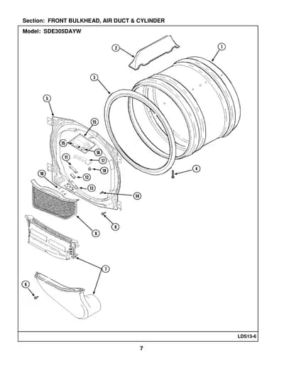 FRONT BULKHEAD, AIR DUCT & CYLINDER