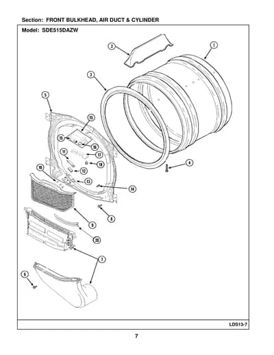 FRONT BULKHEAD, AIR DUCT & CYLINDER