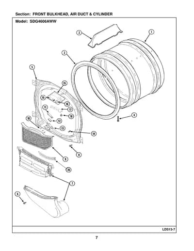 FRONT BULKHEAD, AIR DUCT & CYLINDER