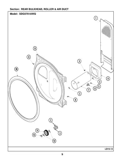 REAR BULKHEAD, ROLLER & AIR DUCT