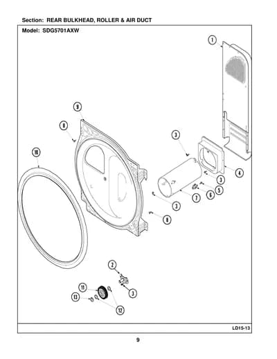 REAR BULKHEAD, ROLLER & AIR DUCT