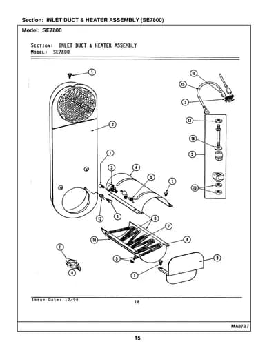 INLET DUCT & HEATER ASSEMBLY (SE7800)