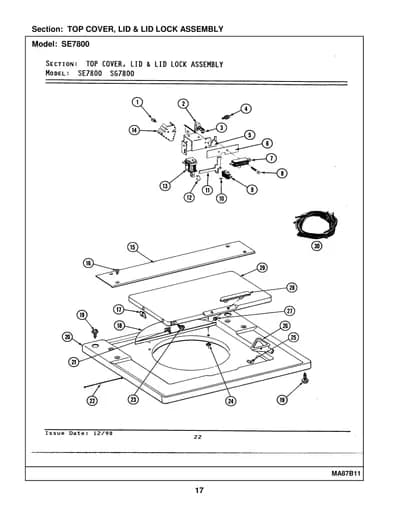 TOP COVER, LID & LID LOCK ASSEMBLY