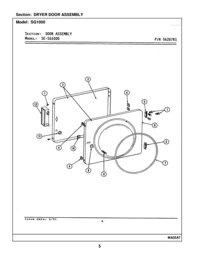 DRYER DOOR ASSEMBLY