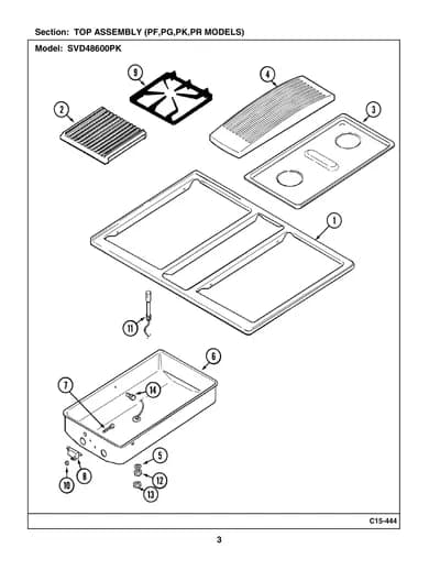 TOP ASSEMBLY (PF,PG,PK,PR MODELS)
