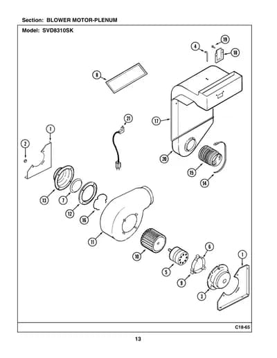 BLOWER MOTOR-PLENUM