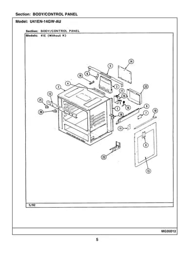 BODY/CONTROL PANEL