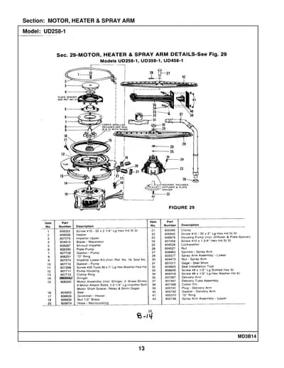 MOTOR, HEATER & SPRAY ARM