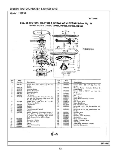 MOTOR, HEATER & SPRAY ARM