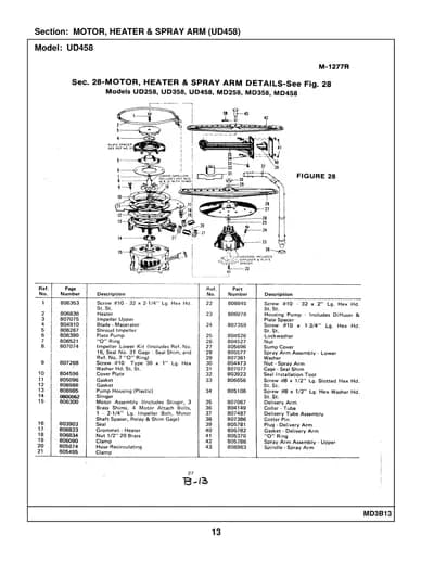 MOTOR, HEATER & SPRAY ARM (UD458)