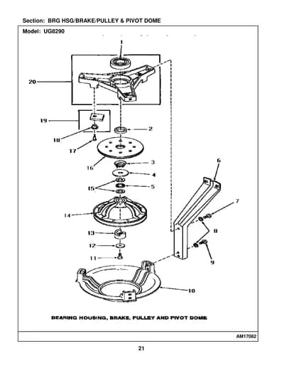 BRG HSG/BRAKE/PULLEY & PIVOT DOME