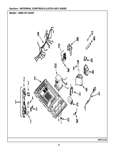 INTERNAL CONTROLS/LATCH ASY./BASE