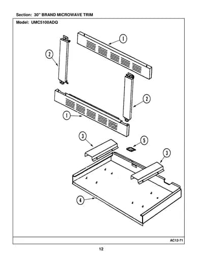 30" BRAND MICROWAVE TRIM