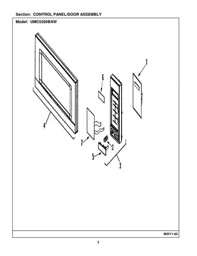 CONTROL PANEL/DOOR ASSEMBLY
