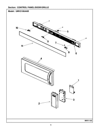 CONTROL PANEL/DOOR/GRILLE