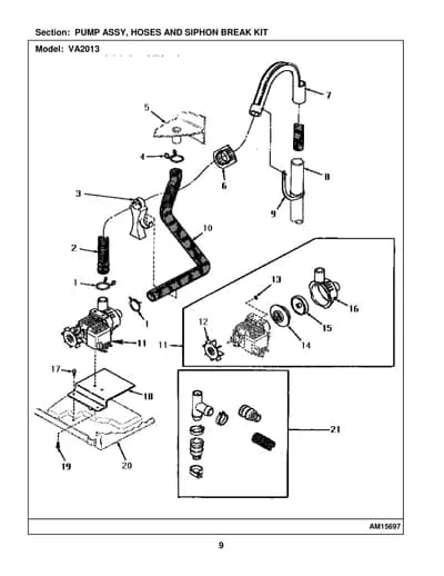 PUMP ASSY, HOSES AND SIPHON BREAK KIT