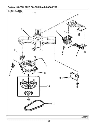 MOTOR, BELT, SOLENOID AND CAPACITOR