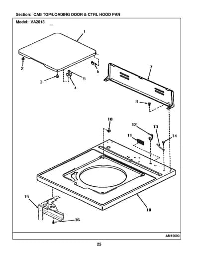 CAB TOP/LOADING DOOR & CTRL HOOD PAN