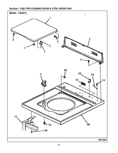 CAB TOP/LOADING DOOR & CTRL HOOD PAN