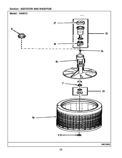 AGITATOR AND WASHTUB