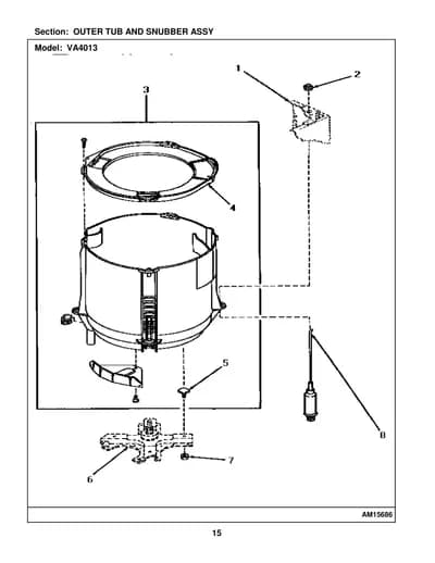 OUTER TUB AND SNUBBER ASSY