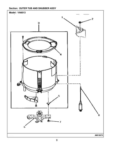 OUTER TUB AND SNUBBER ASSY