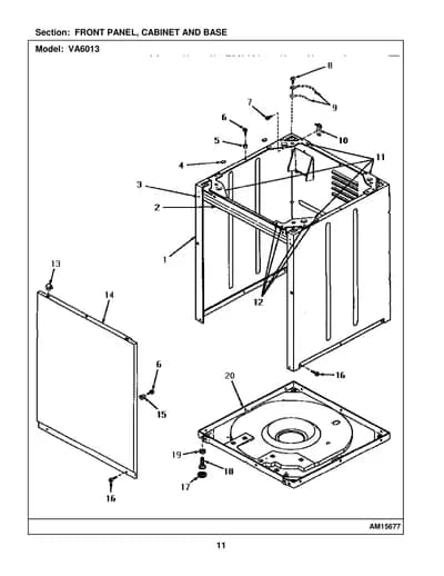 FRONT PANEL, CABINET AND BASE