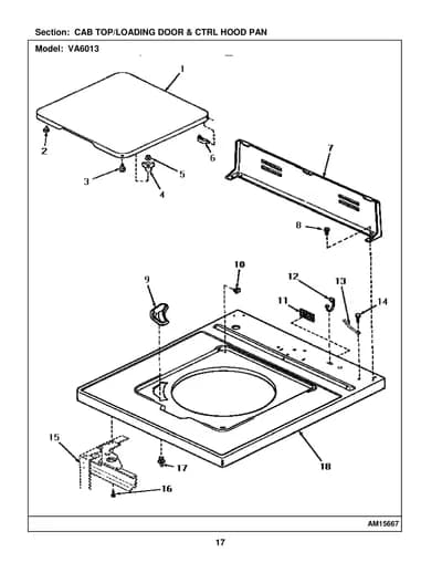 CAB TOP/LOADING DOOR & CTRL HOOD PAN
