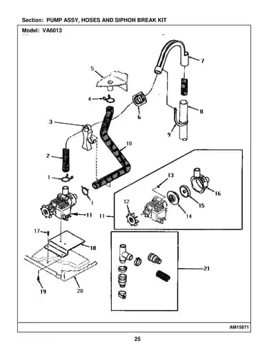 PUMP ASSY, HOSES AND SIPHON BREAK KIT