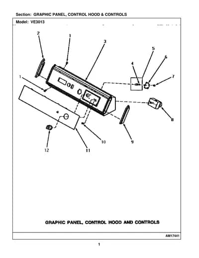 GRAPHIC PANEL, CONTROL HOOD & CONTROLS
