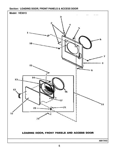 LOADING DOOR, FRONT PANELS & ACCESS DOOR