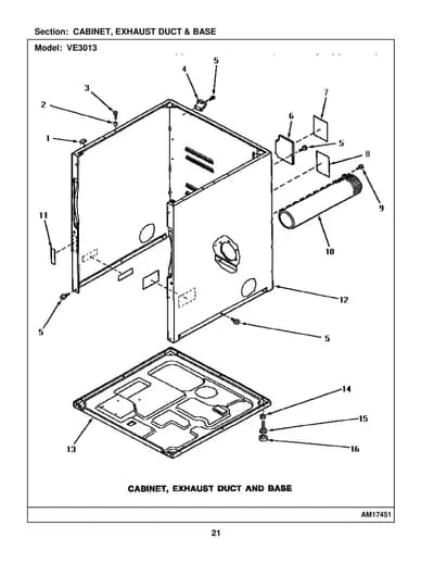 CABINET, EXHAUST DUCT & BASE