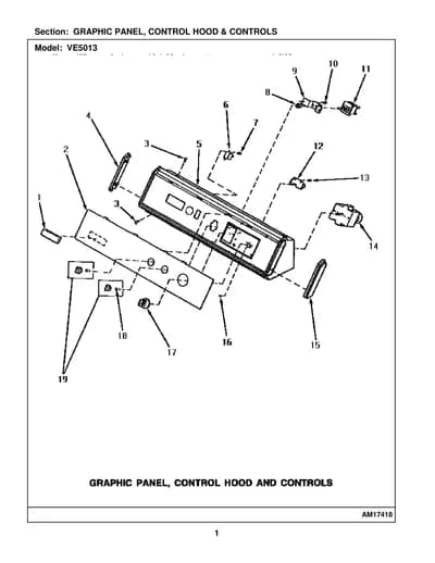 GRAPHIC PANEL, CONTROL HOOD & CONTROLS