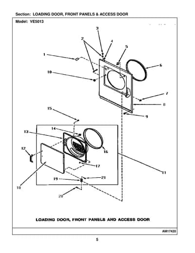 LOADING DOOR, FRONT PANELS & ACCESS DOOR