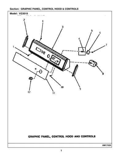 GRAPHIC PANEL, CONTROL HOOD & CONTROLS