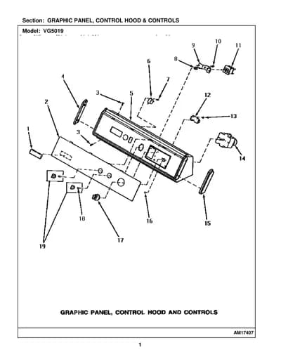 GRAPHIC PANEL, CONTROL HOOD & CONTROLS
