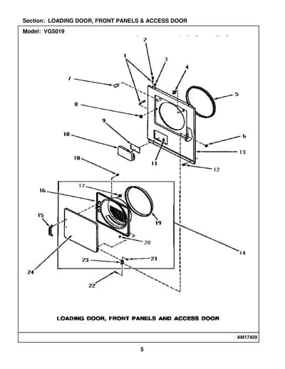 LOADING DOOR, FRONT PANELS & ACCESS DOOR