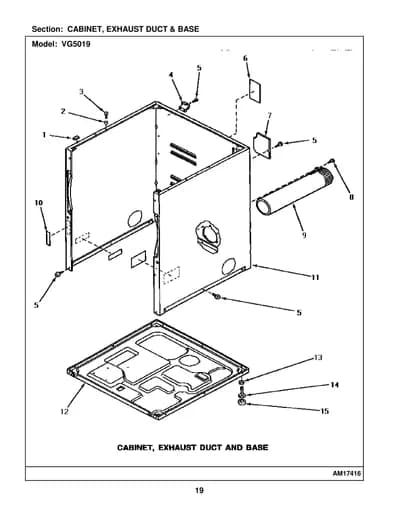 CABINET, EXHAUST DUCT & BASE