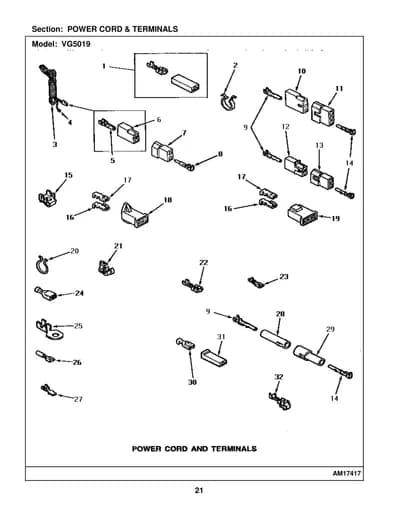 POWER CORD & TERMINALS