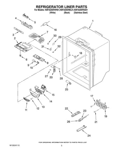 REFRIGERATOR LINER PARTS