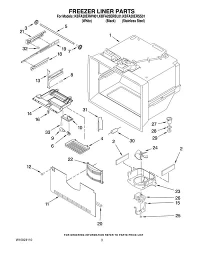 FREEZER LINER PARTS