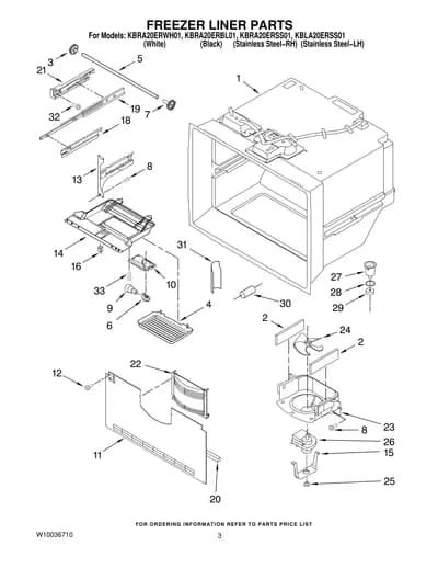 FREEZER LINER PARTS