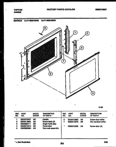 UPPER OVEN DOOR PARTS