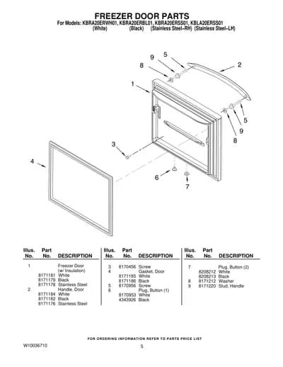 FREEZER DOOR PARTS