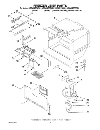 FREEZER LINER PARTS