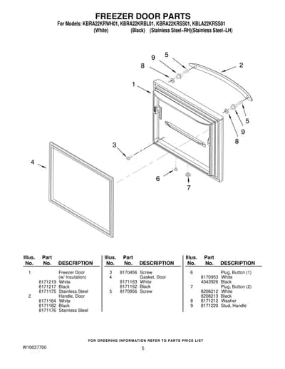 FREEZER DOOR PARTS