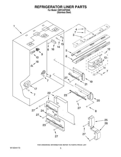 REFRIGERATOR LINER PARTS