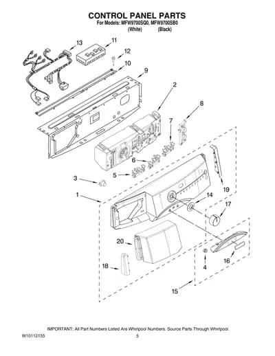 CONTROL PANEL PARTS